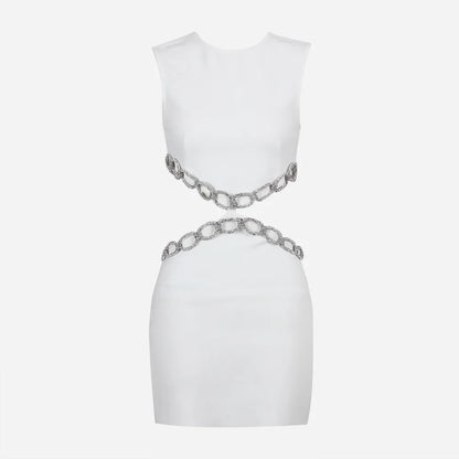 Elegant Hollow Out Belt Dress